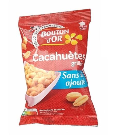 CACAHUETES GRILLEES SANS SEL AJOUTE BOUTON D'OR 200G