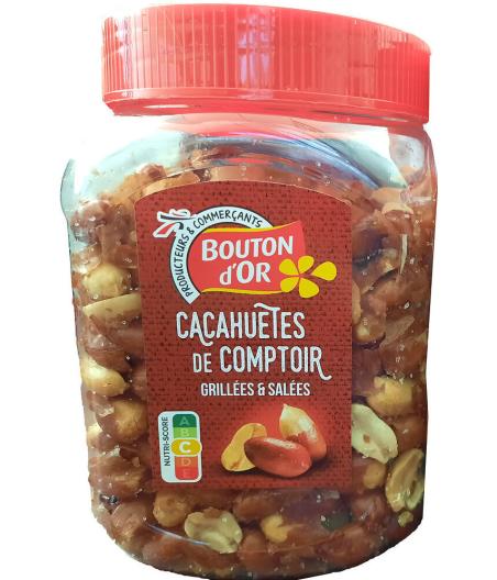 CACAHUETES DE COMPTOIR GRILLEES & SALEES BOUTON D'OR 400G
