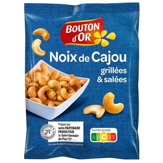 NOIX DE CAJOU GRILLEES ET SALEES BOUTON D'OR 200G