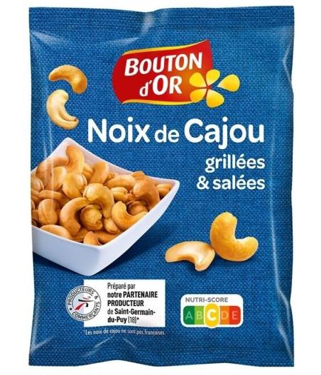 NOIX DE CAJOU GRILLEES ET SALEES BOUTON D'OR 200G