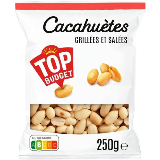 CACAHUETES GRILLEES ET SALEES TOP BUDGET 250G