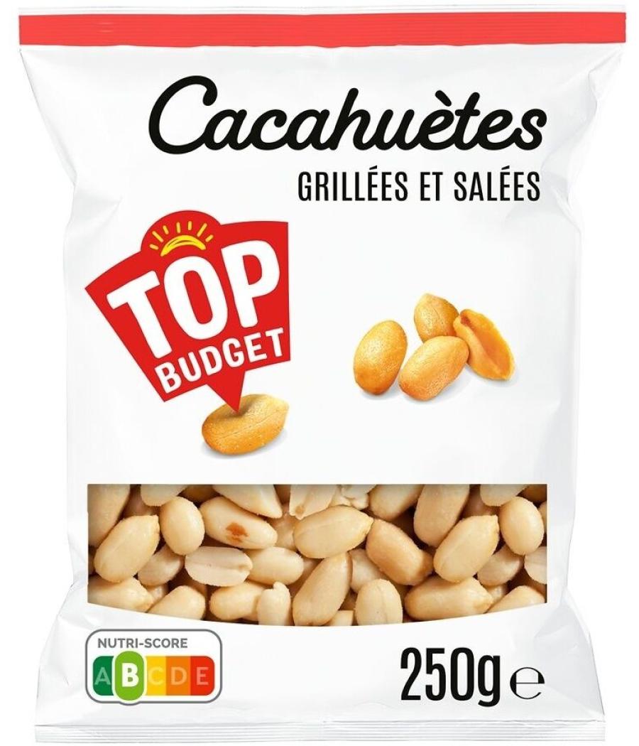 CACAHUETES GRILLEES ET SALEES TOP BUDGET 250G