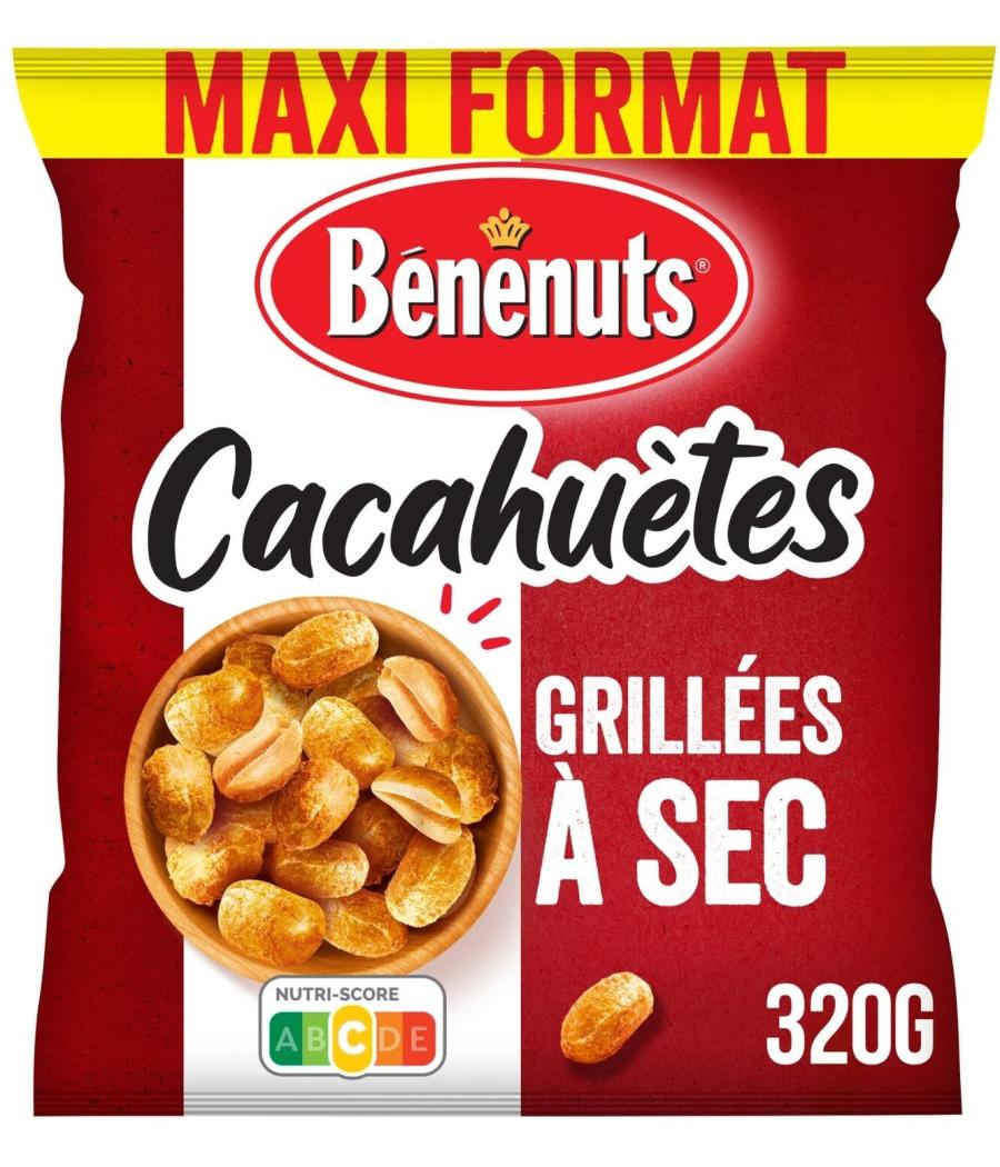 CACAHUETES GRILLEES A SEC MAXI FORMAT BENENUTS 320G
