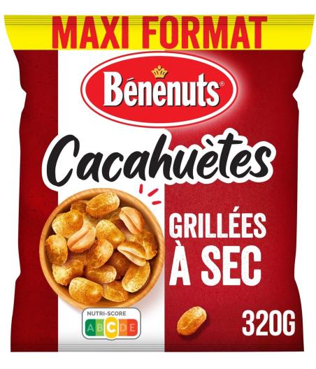 CACAHUETES GRILLEES A SEC MAXI FORMAT BENENUTS 320G