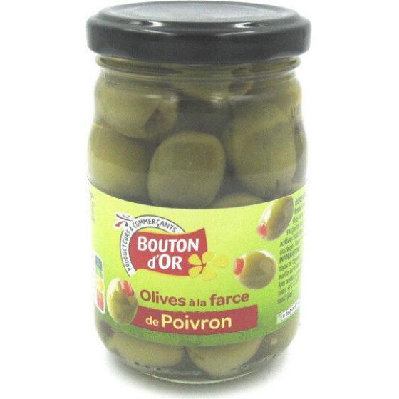 BOCAL 21 CL D\'OLIVES A LA FARCE DE POIVRON - 120 G 198 G