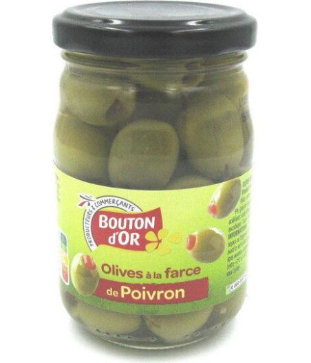 BOCAL 21 CL D\'OLIVES A LA FARCE DE POIVRON - 120 G 198 G