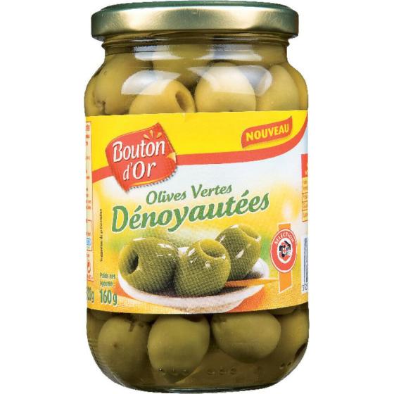 OLIVES VERTES DENOYAUTEES BOUTON D'OR 335G