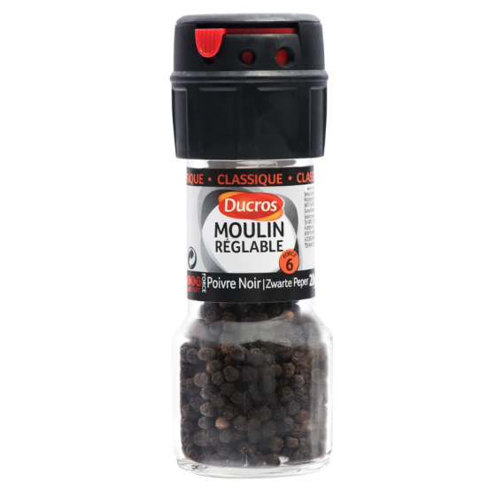 POIVRE DUCROS NOIR EN GRAINS FORCE 6 28G