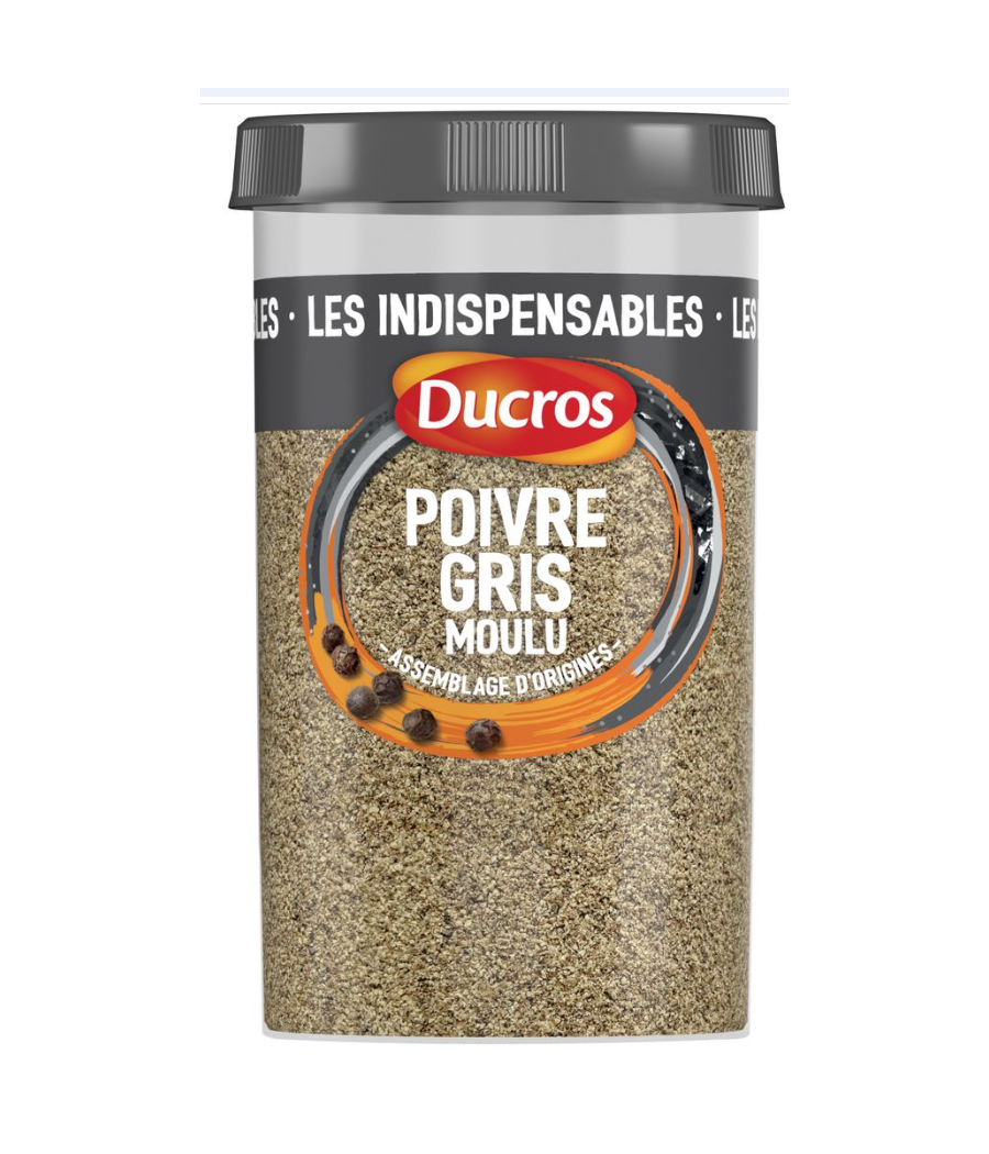 POIVRE DUCROS GRIS MOULU 90G