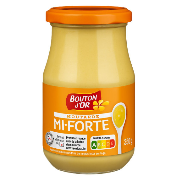 MOUTARDE MI-FORTE BOUTON D'OR 350G