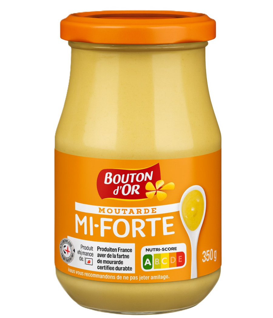 MOUTARDE MI-FORTE BOUTON D'OR 350G