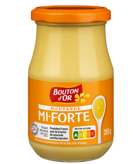 MOUTARDE MI-FORTE BOUTON D'OR 350G