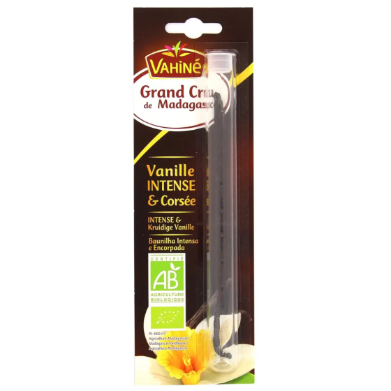 GOUSSE DE VANILLE VAHINE INTENSE, ORIGINE INDONESIE, CERTIFIE AB 1 GOUSSE