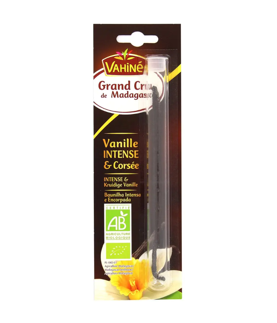 GOUSSE DE VANILLE VAHINE INTENSE, ORIGINE INDONESIE, CERTIFIE AB 1 GOUSSE
