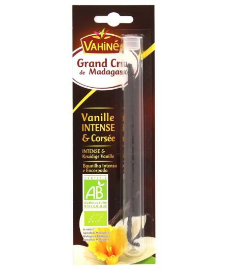 GOUSSE DE VANILLE VAHINE INTENSE, ORIGINE INDONESIE, CERTIFIE AB 1 GOUSSE