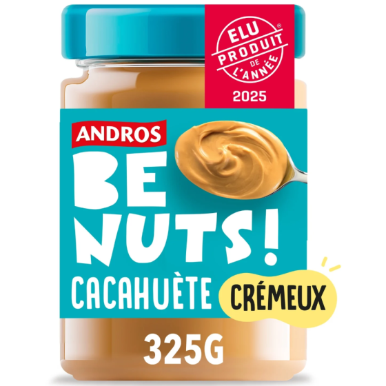 PATE A TARTINER CACAHUETE CREMEUX BE NUTS ANDROS 325G