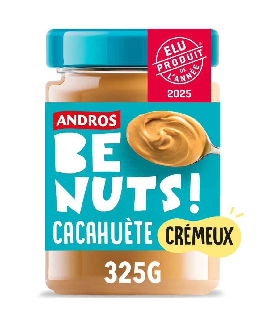 PATE A TARTINER CACAHUETE CREMEUX BE NUTS ANDROS 325G