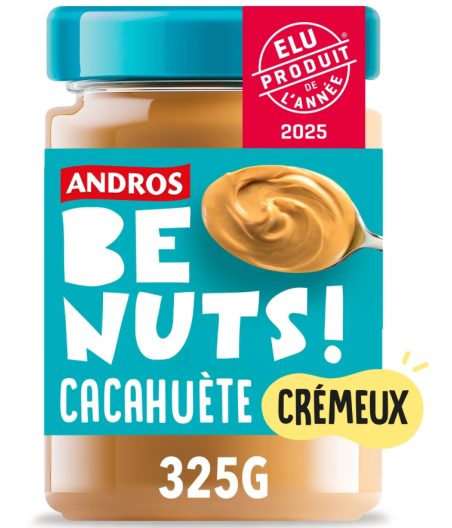 PATE A TARTINER CACAHUETE CREMEUX BE NUTS ANDROS 325G