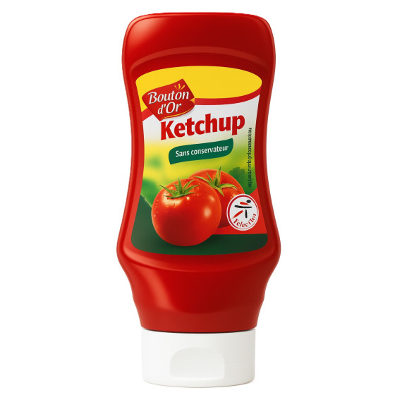 KETCHUP A LA TOMATE SANS CONSERVATEURS BOUTON D'OR 330G