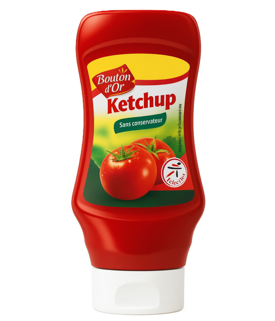KETCHUP A LA TOMATE SANS CONSERVATEURS BOUTON D'OR 330G