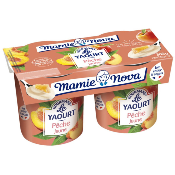 YAOURTS GOURMAND PECHE MAMIE NOVA 2X150G