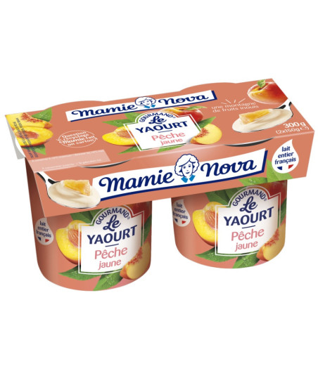 YAOURTS GOURMAND PECHE MAMIE NOVA 2X150G