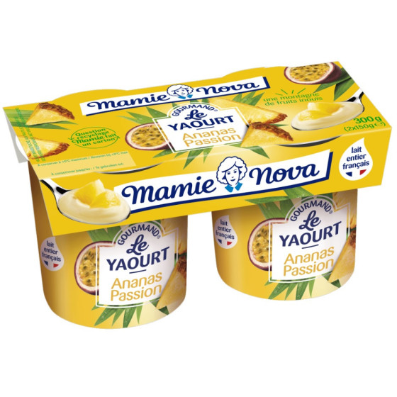 YAOURTS GOURMAND ANANAS PASSION MAMIE NOVA 2X150G