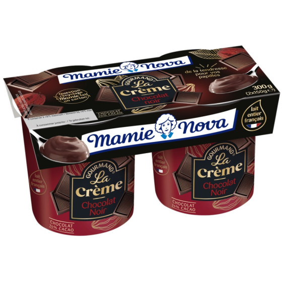 CREME DESSERT CHOCOLAT NOIR INTENSE MAMIE NOVA 2X150G