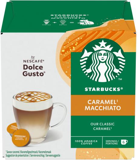 CAPSULES CAFE CARAMEL MACCHIATO DOLCE GUSTO STARBUCKS BY NESCAFE 127.8G