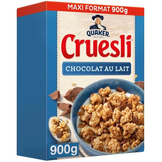 CEREALES CRUESLI CHOCOLAT AU LAIT QUAKER 900G