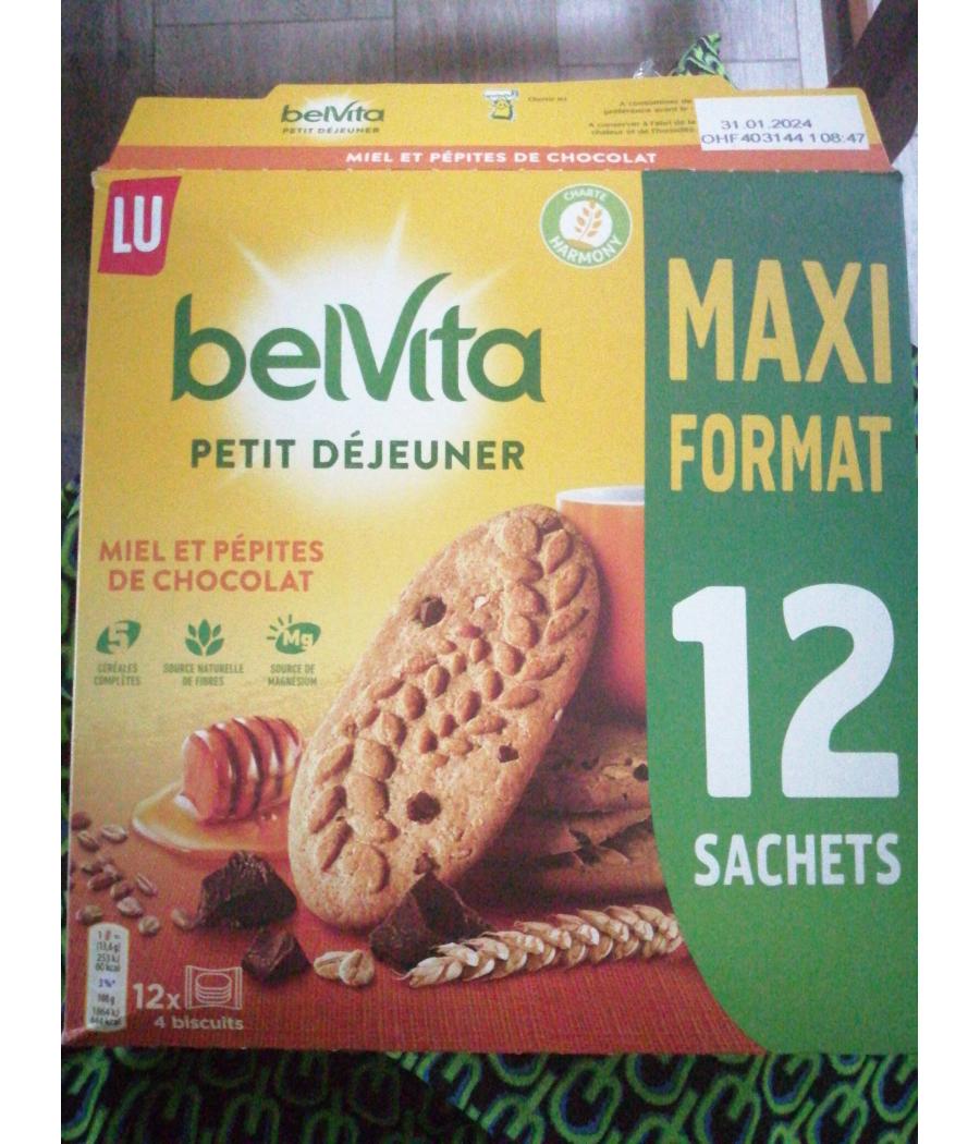 BISCUITS PETIT DEJEUNER MIEL & PEPITES DE CHOCOLAT BELVITA 650G