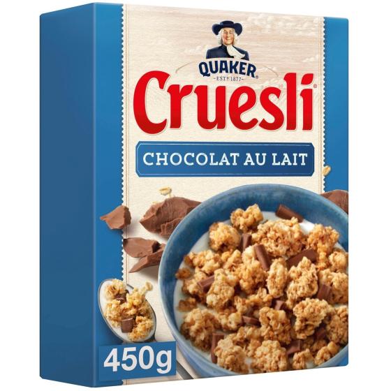 CEREALES CRUESLI CHOCOLAT AU LAIT QUAKER 450G