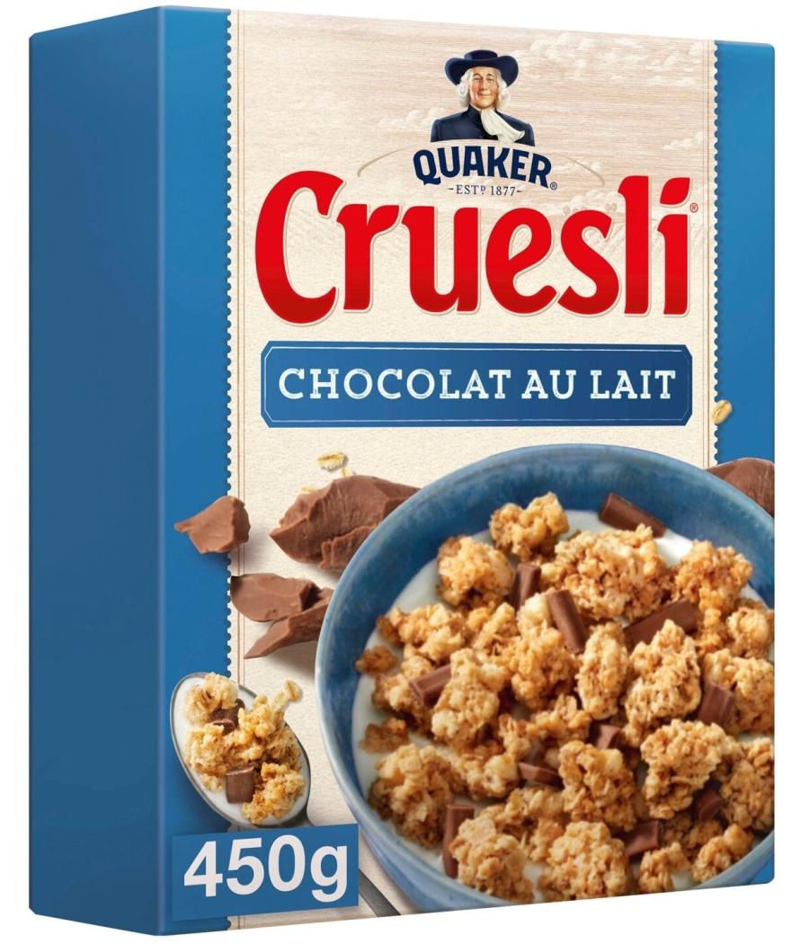 CEREALES CRUESLI CHOCOLAT AU LAIT QUAKER 450G
