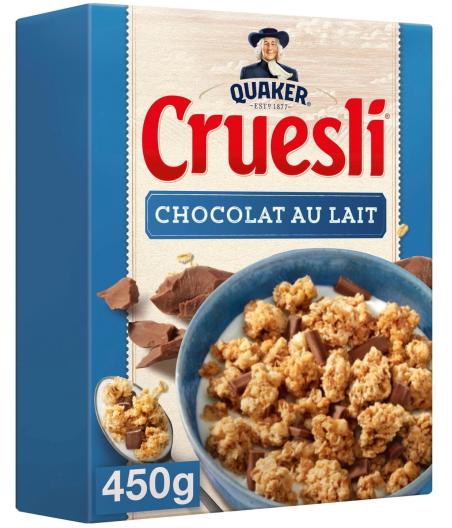 CEREALES CRUESLI CHOCOLAT AU LAIT QUAKER 450G