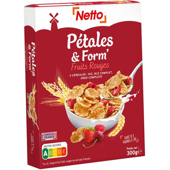 CEREALES PETALES & FORM' FRUITS ROUGES NETTO 300G