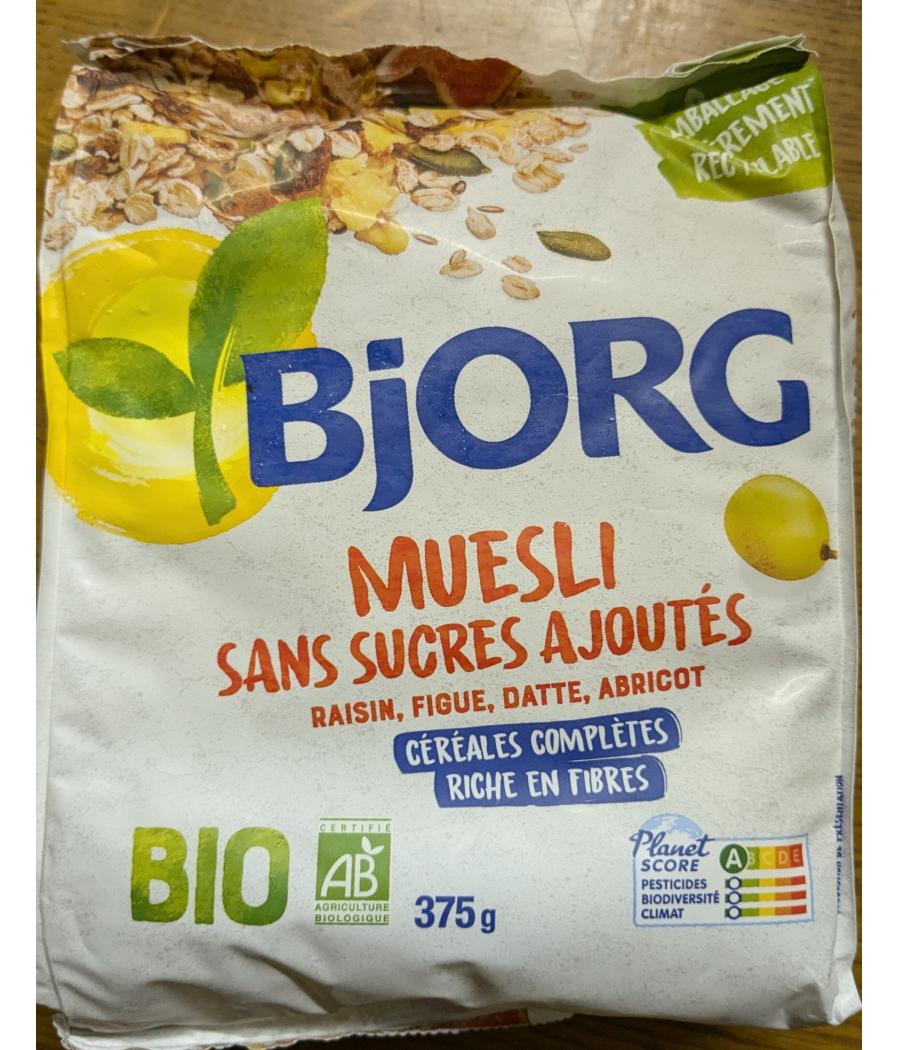 MUESLI RAISIN, FIGUE, ABRICOT BJORG 375G
