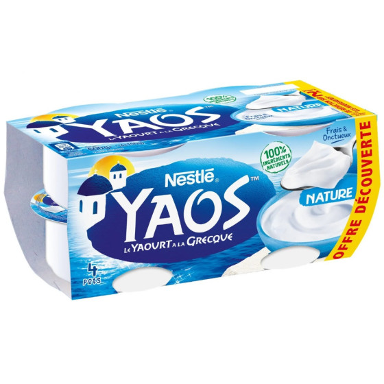 YAOURTS A LA GRECQUE NATURE YAOS NESTLE 4X150G