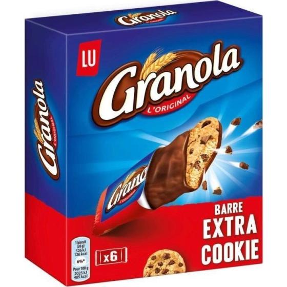 BISCUITS GRANOLA BARRE EXTRA COOKIE LU 168G