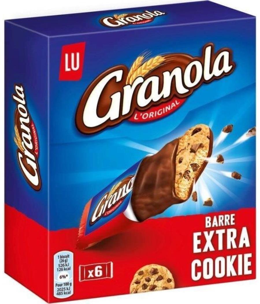 BISCUITS GRANOLA BARRE EXTRA COOKIE LU 168G