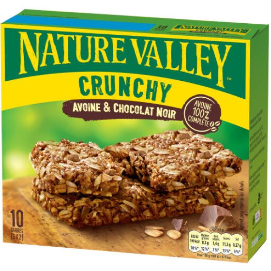 BARRE CRUNCHY AVOINE & CHOCOLAT NOIR NATURE VALLEY 210G