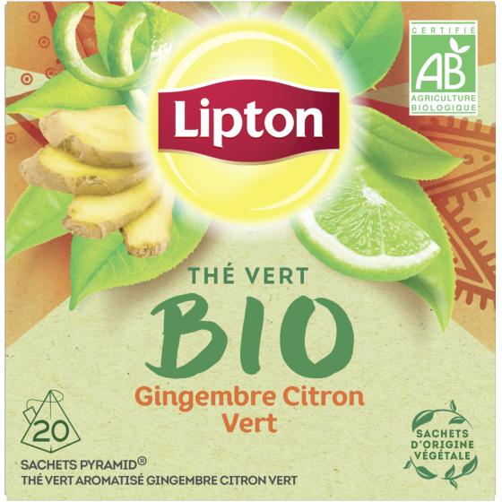 THE VERT BIO GINGEMBRE CITRON-VERT LIPTON 20 SACHETS 28G