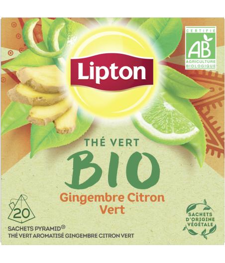 THE VERT BIO GINGEMBRE CITRON-VERT LIPTON 20 SACHETS 28G