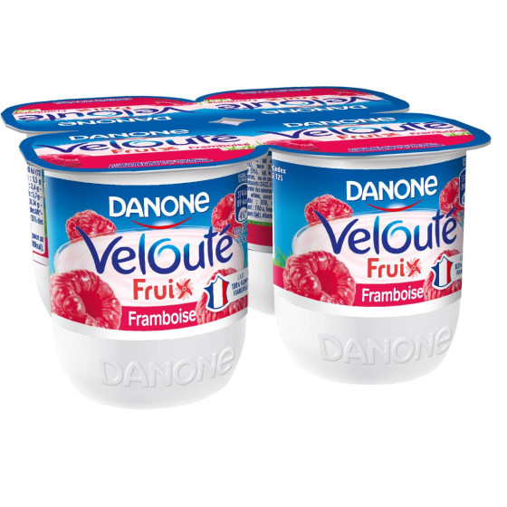 YAOURTS BRASSES VELOUTE FRUIX FRAMBOISE DANONE 4X125G