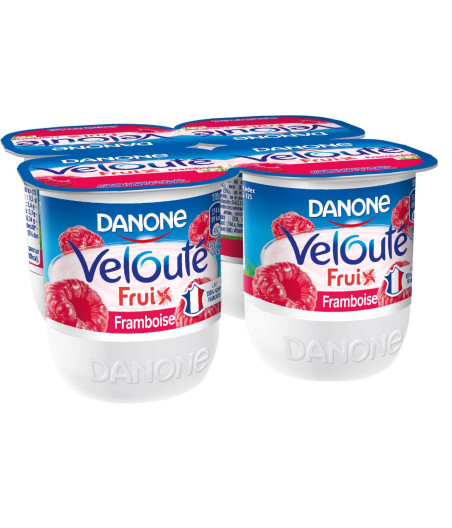 YAOURTS DANONE BRASSES VELOUTE FRUIX FRAMBOISE 4 X 125G