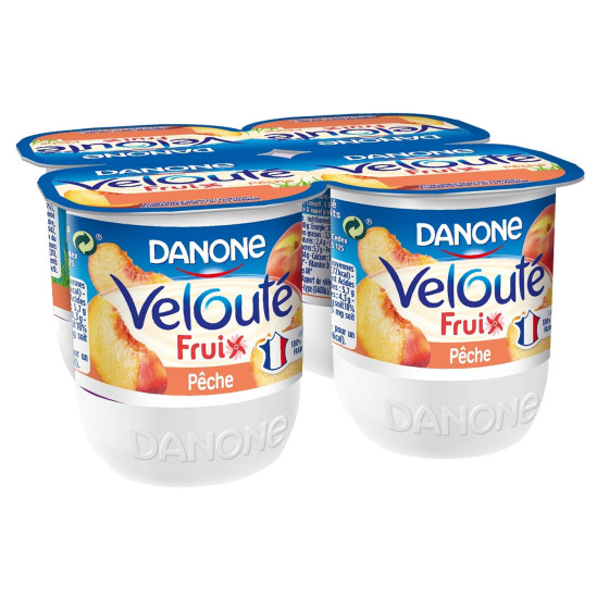 YAOURTS BRASSES VELOUTE FRUIX PECHE DANONE 4X125G