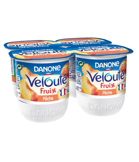 YAOURTS BRASSES VELOUTE FRUIX PECHE DANONE 4X125G