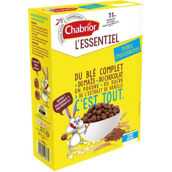 CEREALES CHOCOLATEES CHABRIOR L'ESSENTIEL BILLES 375G