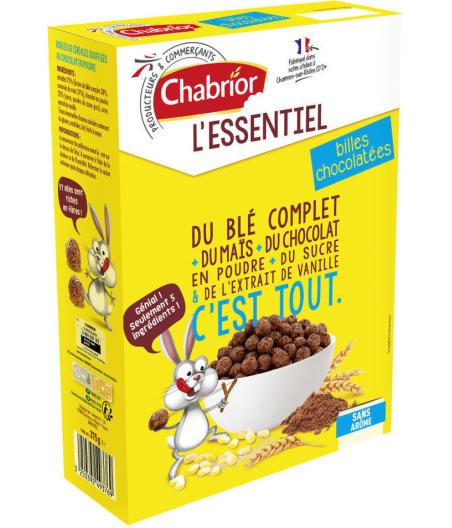 CEREALES CHOCOLATEES CHABRIOR L'ESSENTIEL BILLES 375G