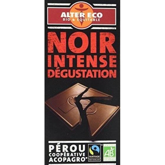 TABLETTE DE CHOCOLAT NOIR INTENSE ALTER ECO DEGUSTATION 100G