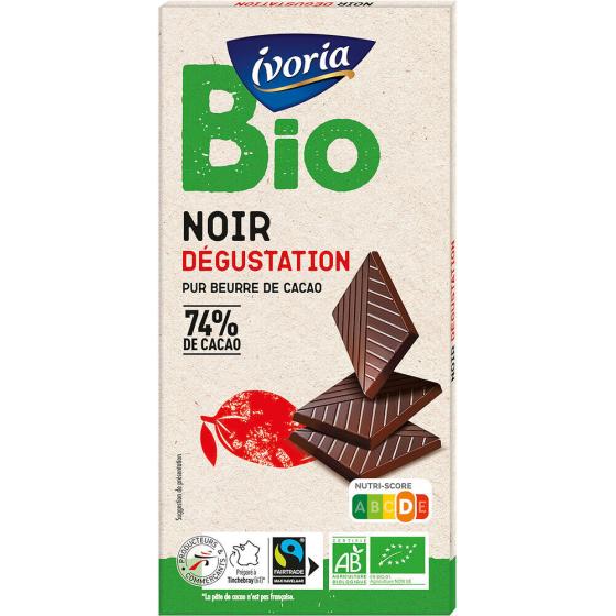 TABLETTE DE CHOCOLAT NOIR BIO IVORIA 100G